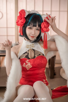 源纱希喵喵喵 - 柴郡红色旗袍 [50P-669MB]
